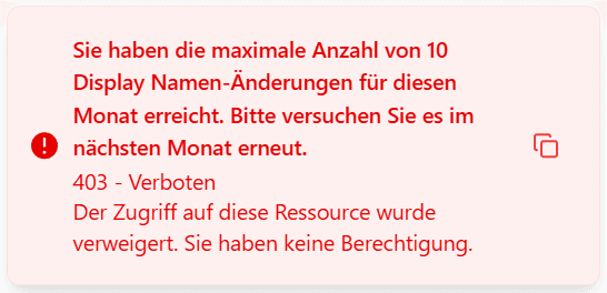 LIVOI Dashboard: Kopierbare Fehlermeldungen für schnelleren Support