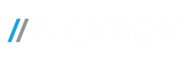P-CATION Logo – Ihr Partner für KI-Lösungen (weiß)