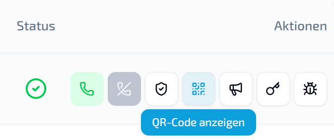 Aktion zum Anzeigen eines WhatsApp-QR-Codes im LIVOI Dashboard